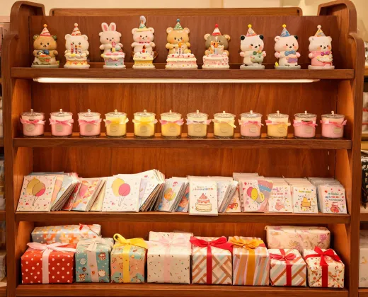 Specialty gift shop birthday display